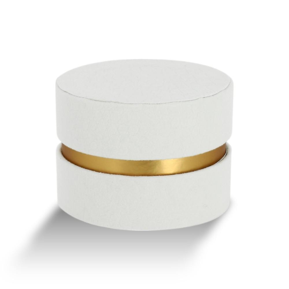 SCATOLA TONDA D8.5 H6.5 AVORIO VELLUTO MARTELLATO